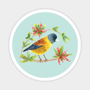 Beautiful wild bird in watercolor for nature lovers Magnet